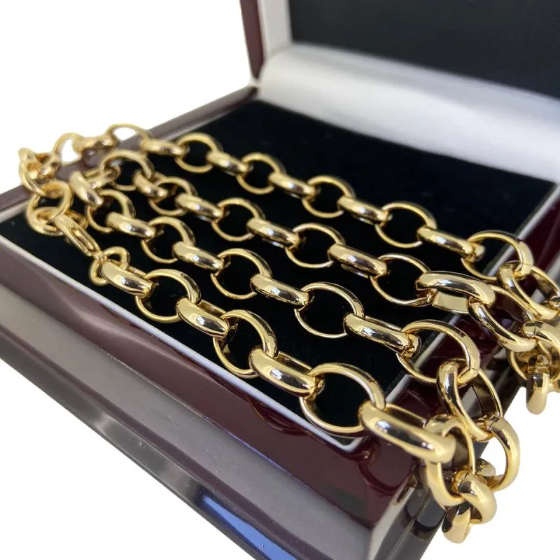 10mm Gold Filled Bonded Oval Belcher Chain 22 Inches