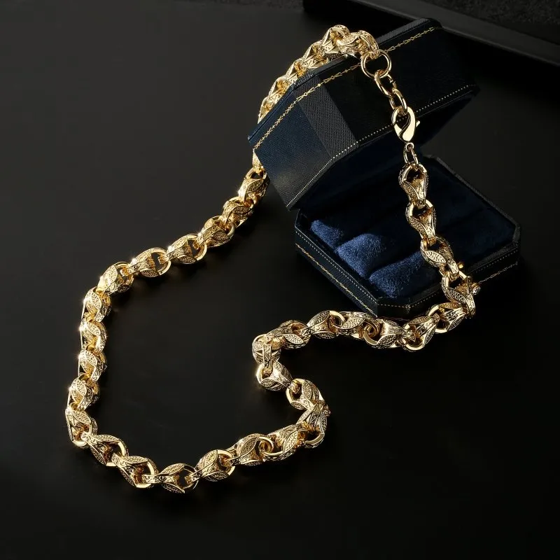 12mm Gold Filled Bonded 3D Tulip Chain 26 Inches