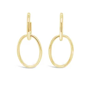 14k Gold Double Links Drop Earrings