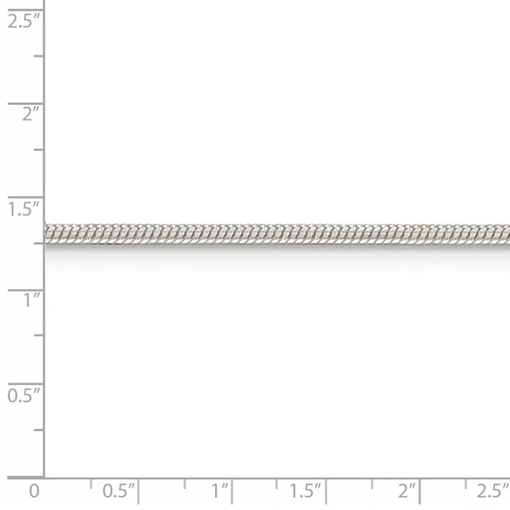 1.5mm Sterling Silver, Round Solid Snake Chain Necklace