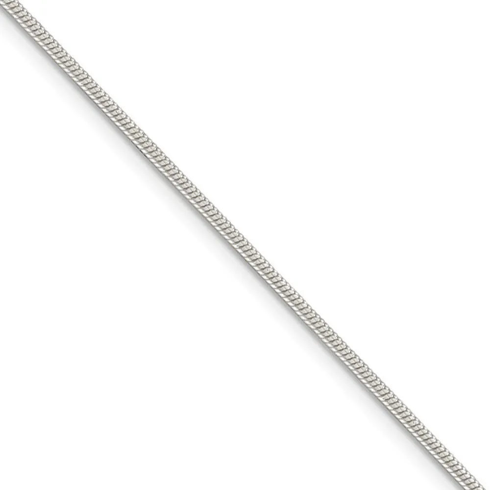 1.5mm Sterling Silver, Round Solid Snake Chain Necklace