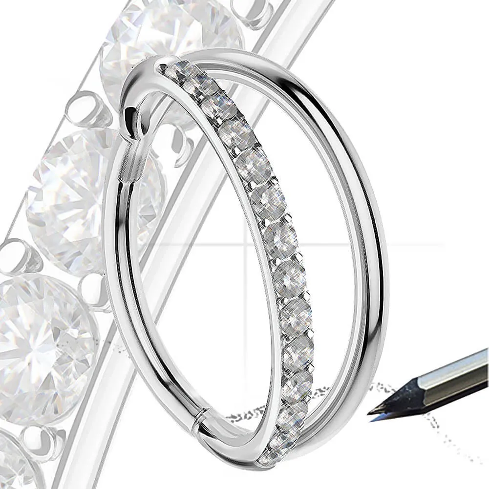16G Double Hoop Hinged Segment Helix Conch Earrings
