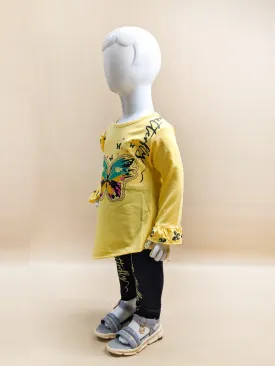 2Yr - 5Yrs Butterfly Yellow Suit For Girls BG GS67