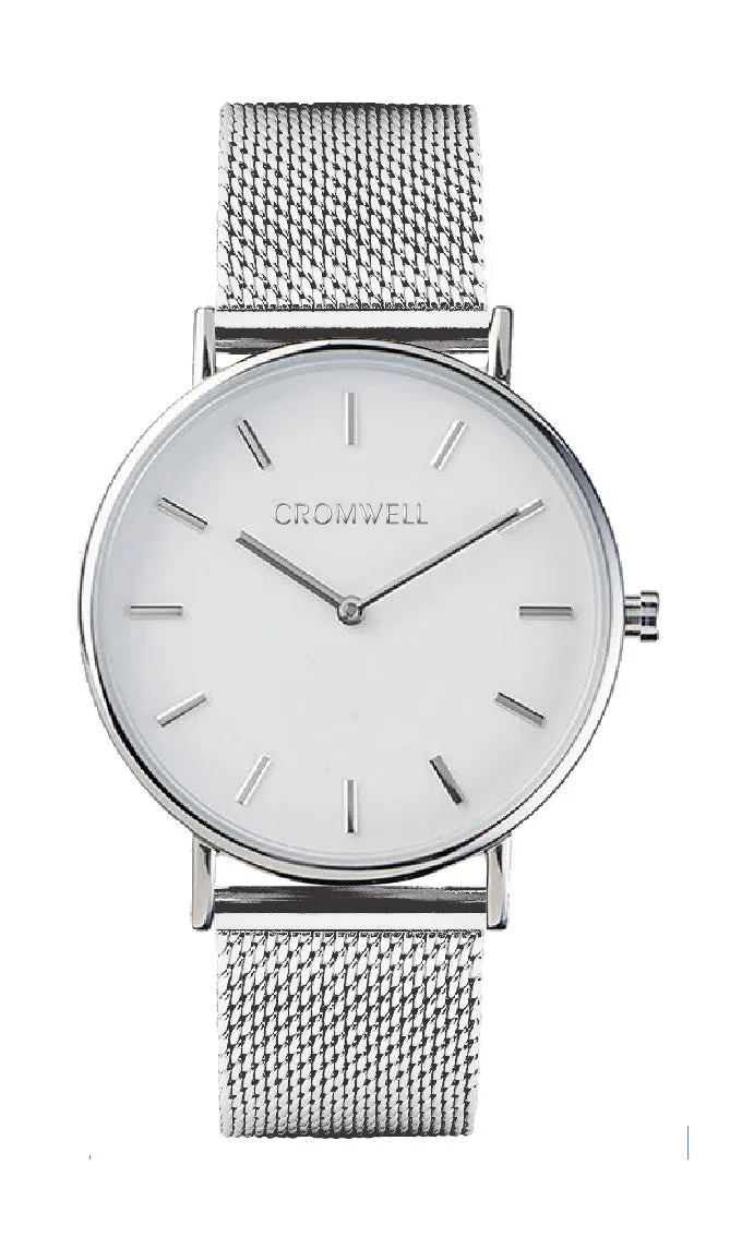 36mm "Coronado" - Silver Case with White Face