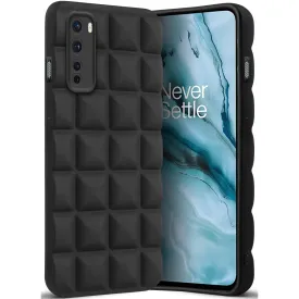 3D Grid Matte Silicone Phone Case Cover for - Oneplus Nord 5G - Black