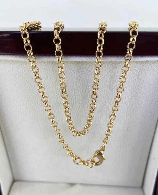 3mm Gold Filled Bonded Classic Belcher Chain 18/22 Inches
