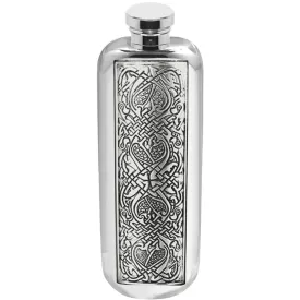 3oz Slimline Pewter Hip Flask with Intricate Celtic Design