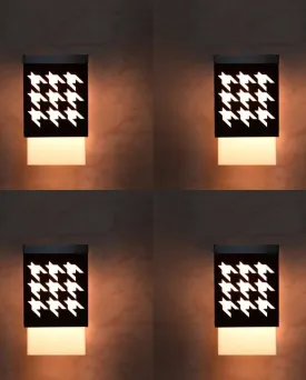 Abstract Wooden Style Hanging Lamp | Set of 4 Pendant  Lamp | Set of 4 | 4 x 4 x 7 inches