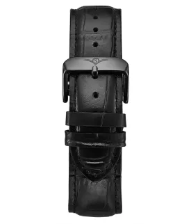 Alligator Embossed Black Leather 22mm Strap
