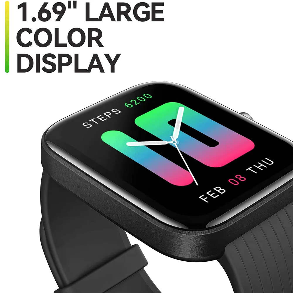 Amazfit Bip 3 Pro Smart Watch (44mm) Plastic Case With Black Silicone Strap