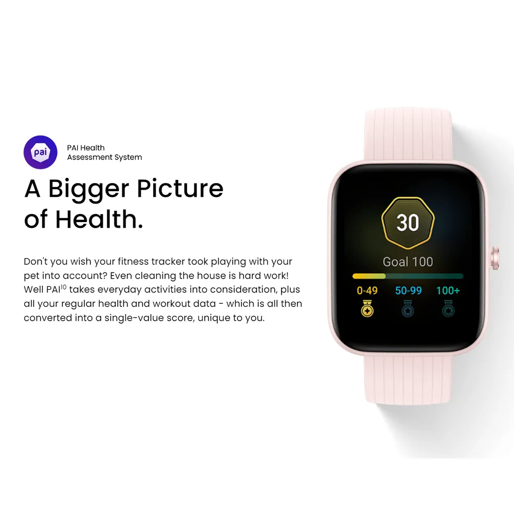 Amazfit Bip 3 Pro Smart Watch (44mm) Plastic Case With Black Silicone Strap