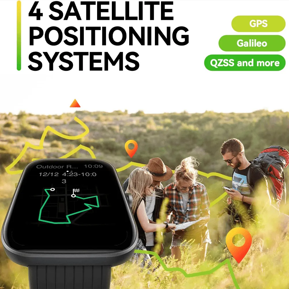 Amazfit Bip 3 Pro Smart Watch (44mm) Plastic Case With Black Silicone Strap