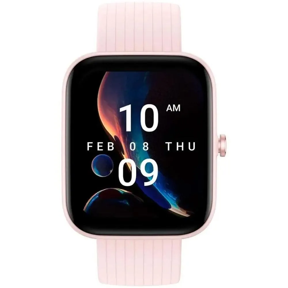 Amazfit Bip 3 Pro Smart Watch (44mm) Plastic Case With Pink Silicone Strap