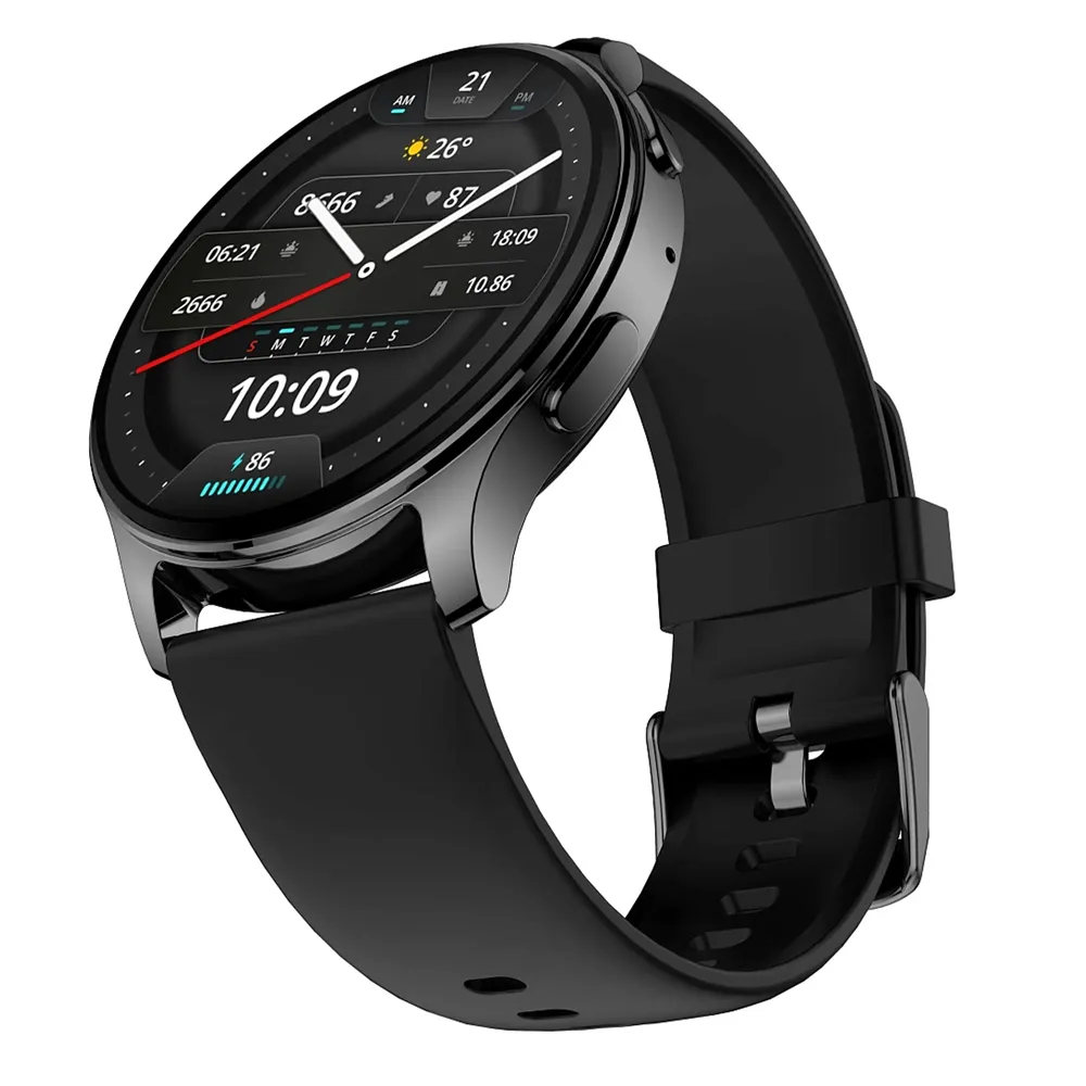 Amazfit Pop 3R Smart Watch (45.5mm) Black Case With Black Silicone Strap
