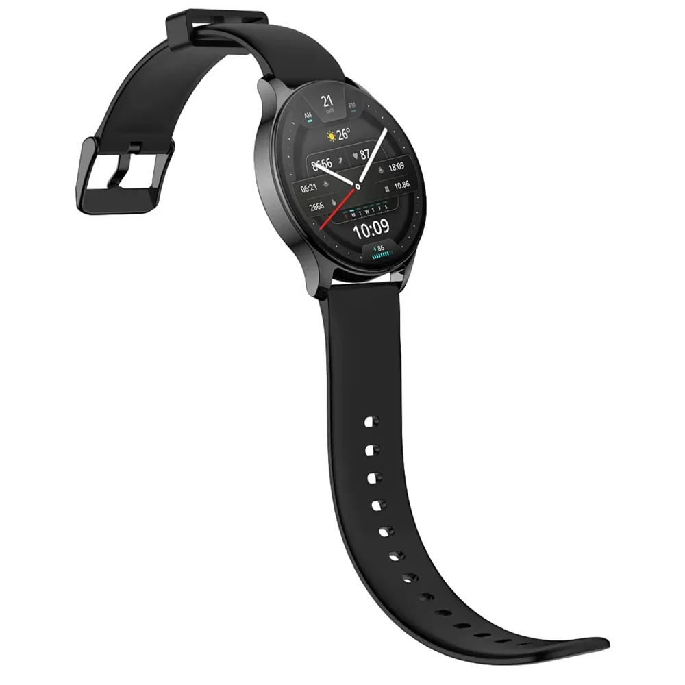 Amazfit Pop 3R Smart Watch (45.5mm) Black Case With Black Silicone Strap