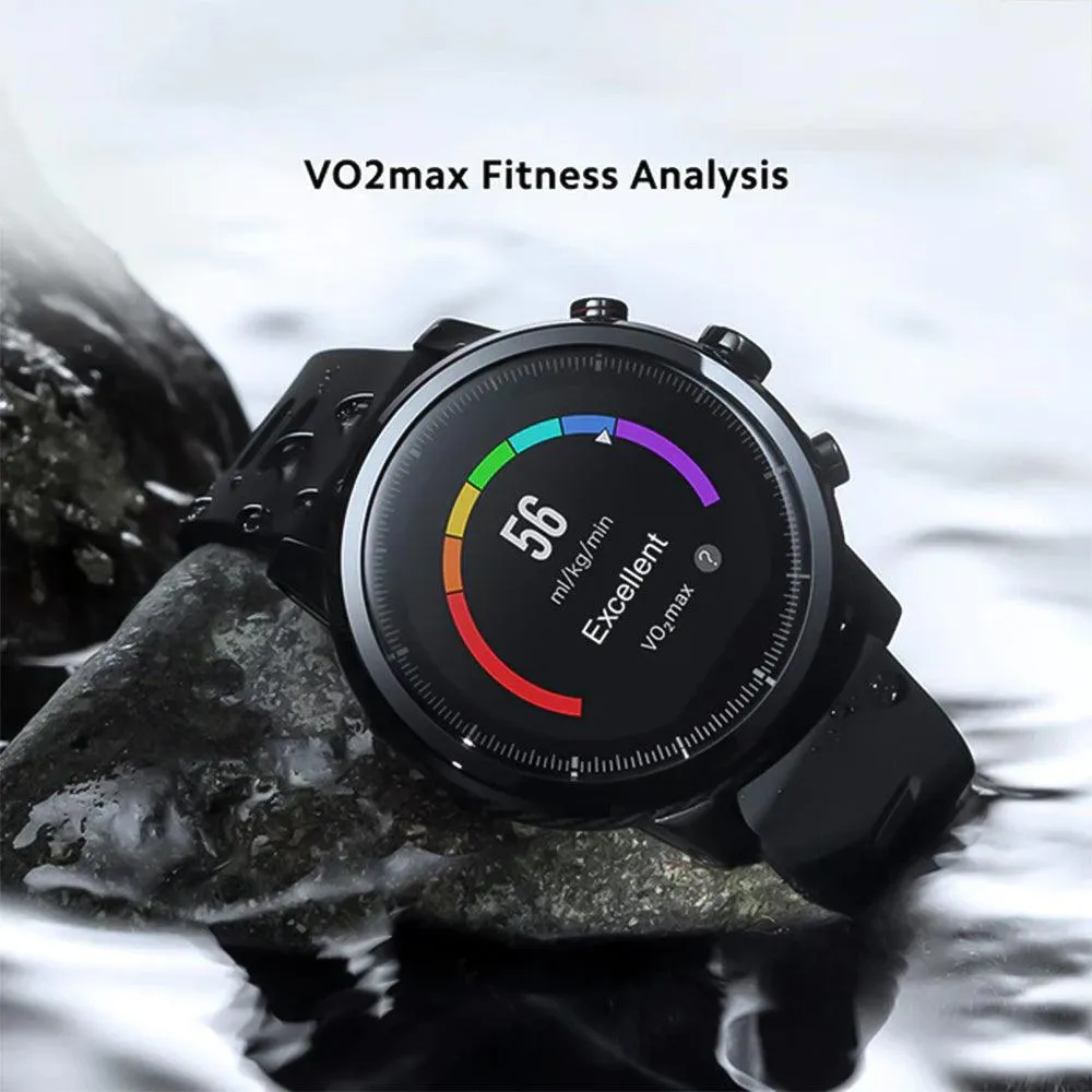 Amazfit Stratos Smart Watch (46mm - GPS) Aluminum Case With Black Strap