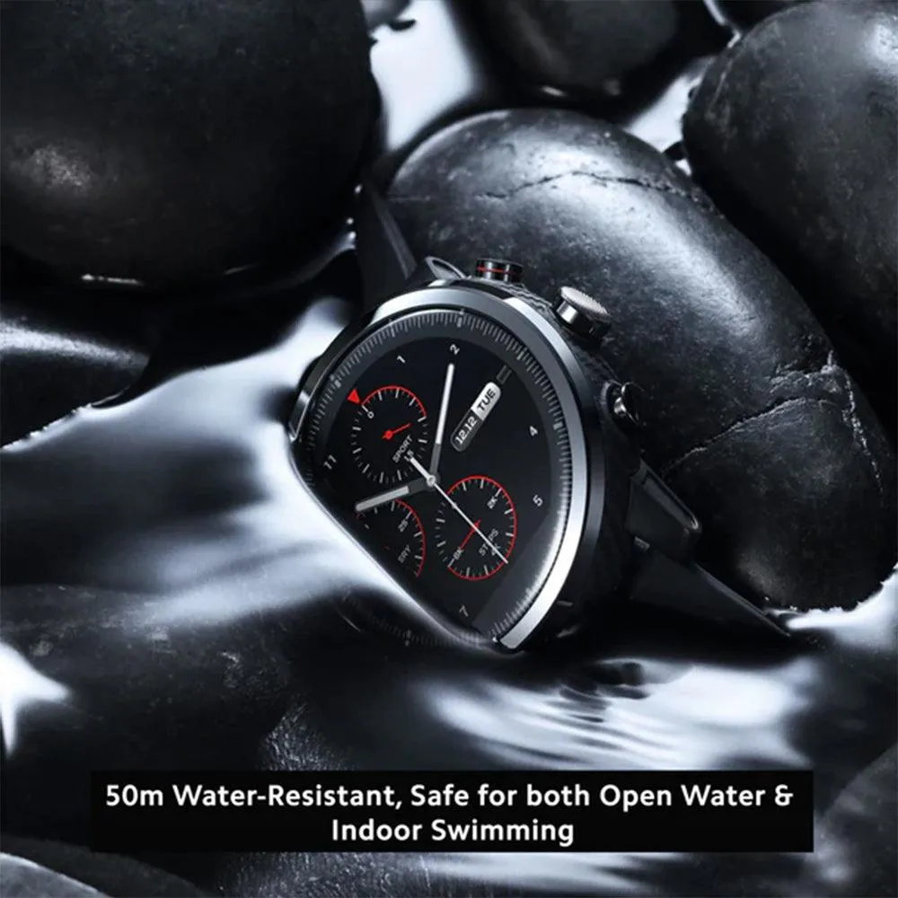 Amazfit Stratos Smart Watch (46mm - GPS) Aluminum Case With Black Strap