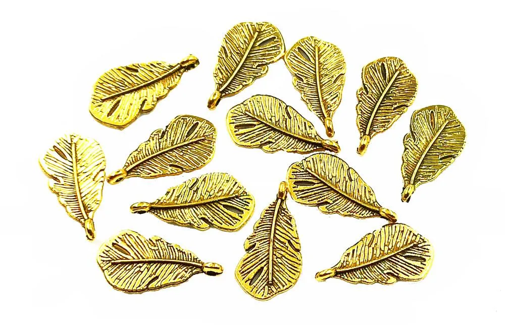 Antique Golden German Silver Leaf Charms