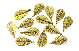 Antique Golden German Silver Leaf Charms