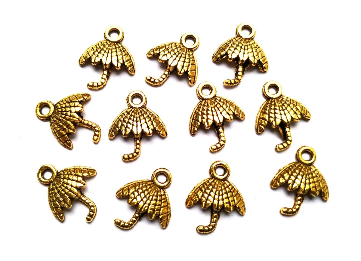 Antique Golden Umbrella Charms