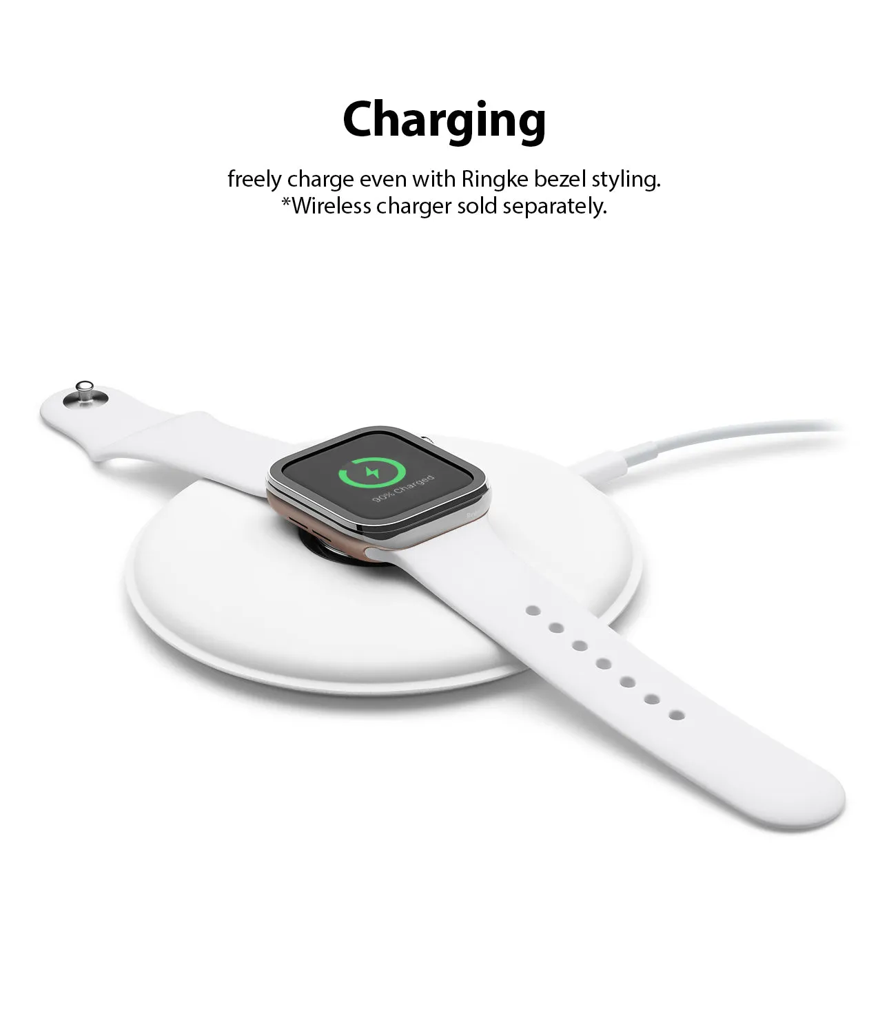 Apple Watch Series 6 / SE / 5 / 4 (40mm) | Premium Bezel Styling Silver   Black