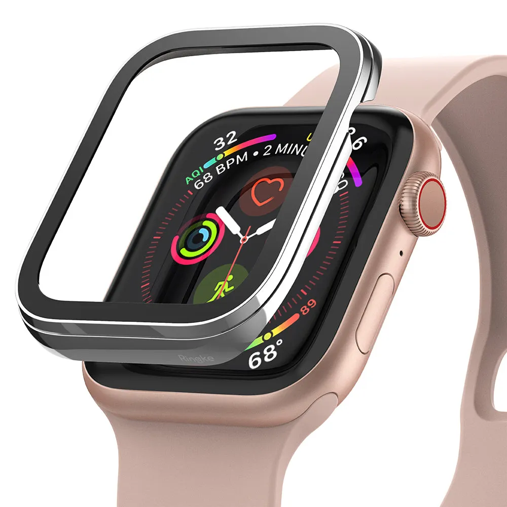 Apple Watch Series 6 / SE / 5 / 4 (40mm) | Premium Bezel Styling Silver   Black