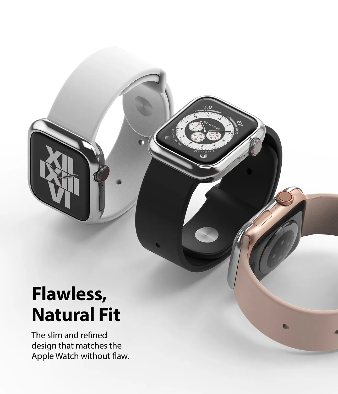 Apple Watch Series 6 / SE / 5 / 4 (40mm) | Premium Bezel Styling Silver   Black