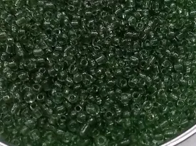 Army Green Transparent Round Rocaille Glass Seed Beads (Wholesale)