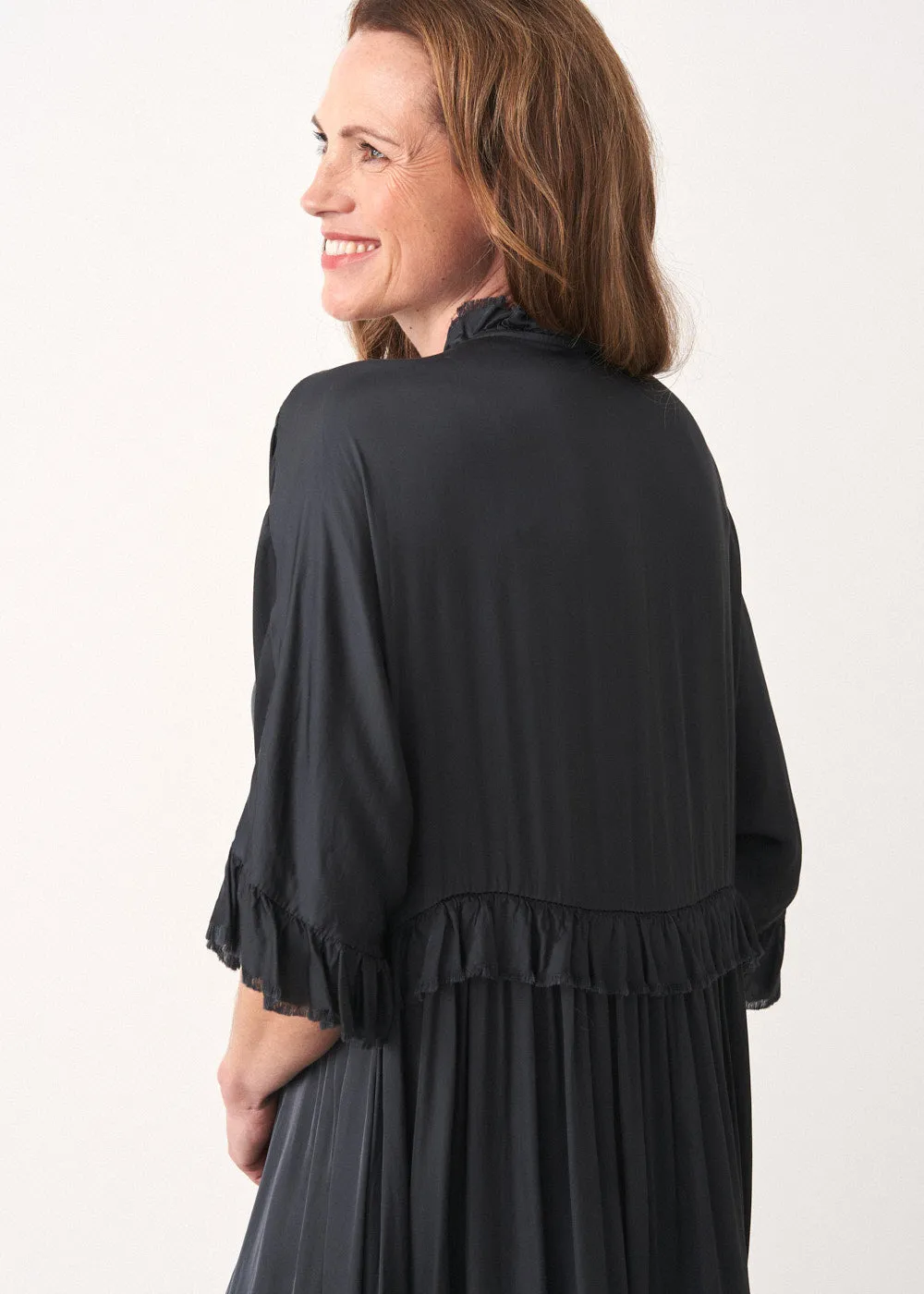 ASTRID SATIN DRESS - DARK GREY
