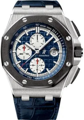 Audemars Piguet Royal Oak Offshore Chronograph Watch Blue Dial 44mm - 26401PO.OO.A018CR.01