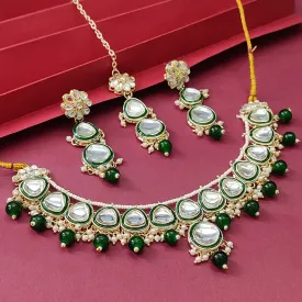 Bhavi Jewels Kundan Gold Plated Choker Necklace Set