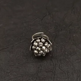 Bhavi Jewels Oxidised Plated Grapes Adjustable Ring