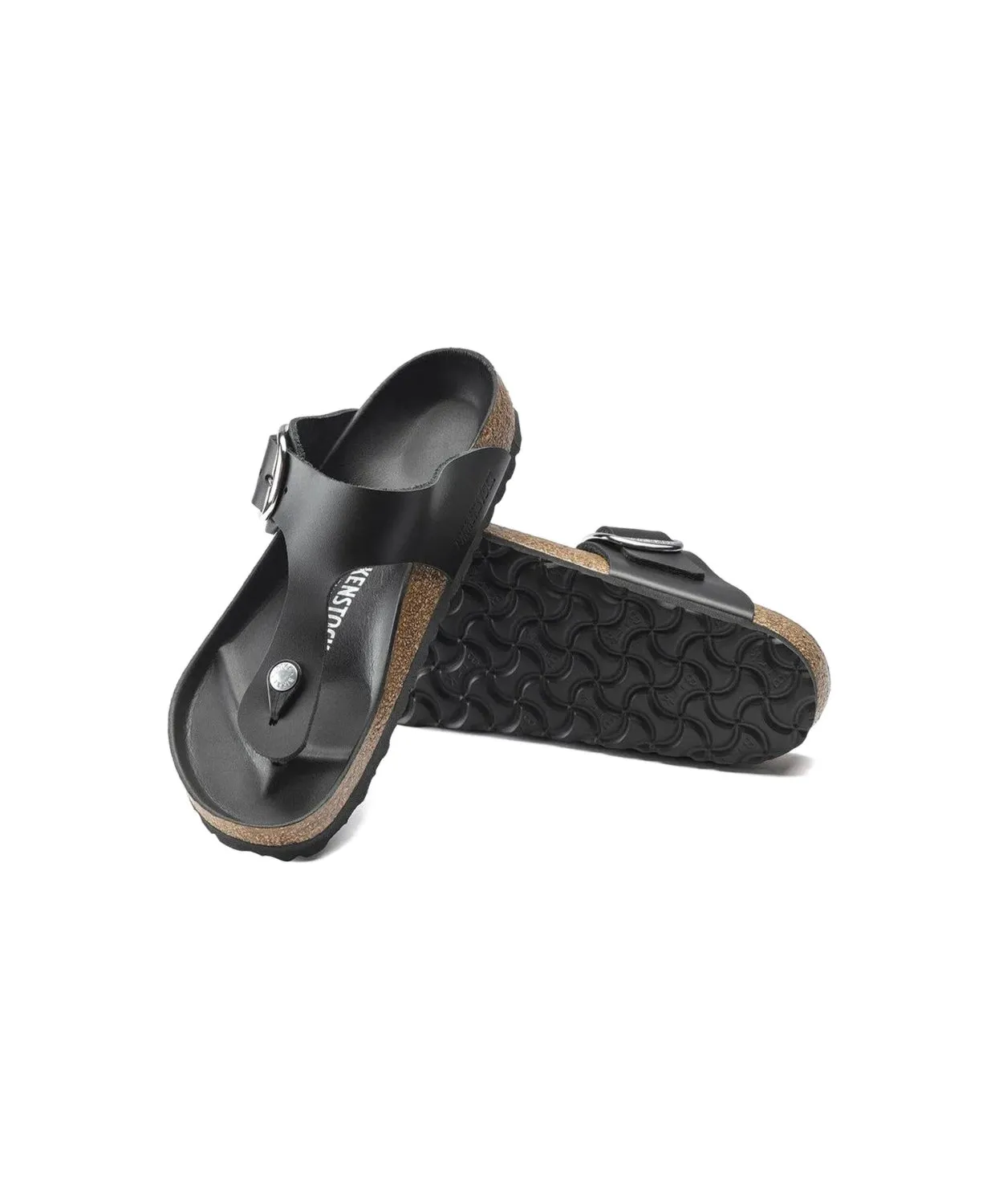 Birkenstock Gizeh Big Buckle Leather Black Sandals