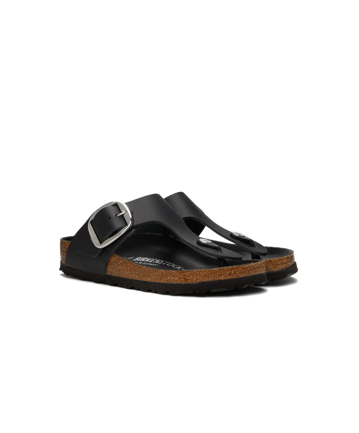 Birkenstock Gizeh Big Buckle Leather Black Sandals