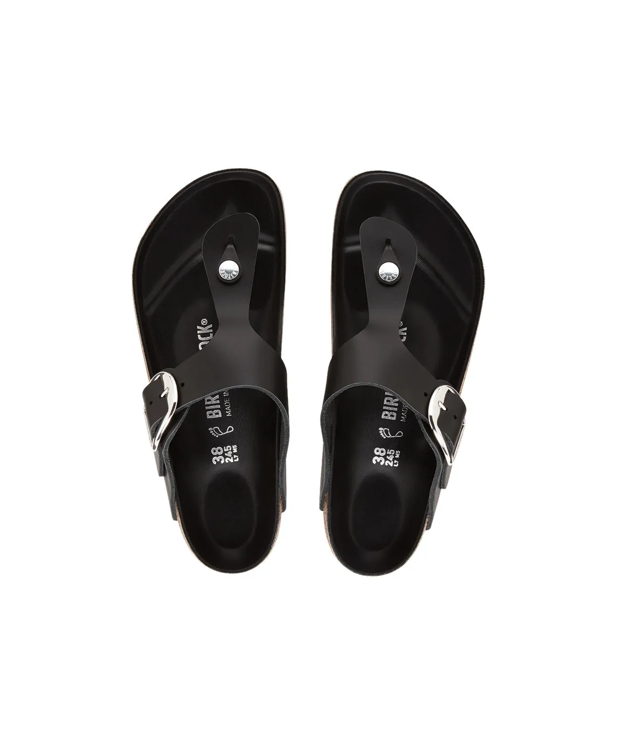 Birkenstock Gizeh Big Buckle Leather Black Sandals