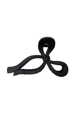 Black Colour - Bcdicte Bow Matt Hair Claw - Black