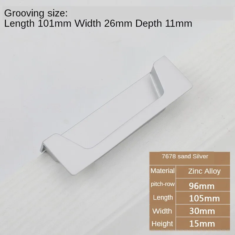 Black Slotting Sliding Door Handle Gold Modern European Style Concealed Button Closet Drawer Handle Furniture Hardware
