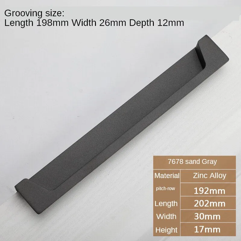 Black Slotting Sliding Door Handle Gold Modern European Style Concealed Button Closet Drawer Handle Furniture Hardware