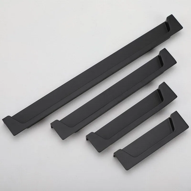 Black Slotting Sliding Door Handle Gold Modern European Style Concealed Button Closet Drawer Handle Furniture Hardware