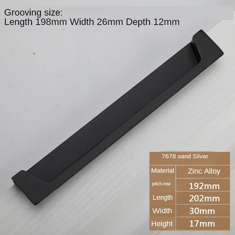 Black Slotting Sliding Door Handle Gold Modern European Style Concealed Button Closet Drawer Handle Furniture Hardware