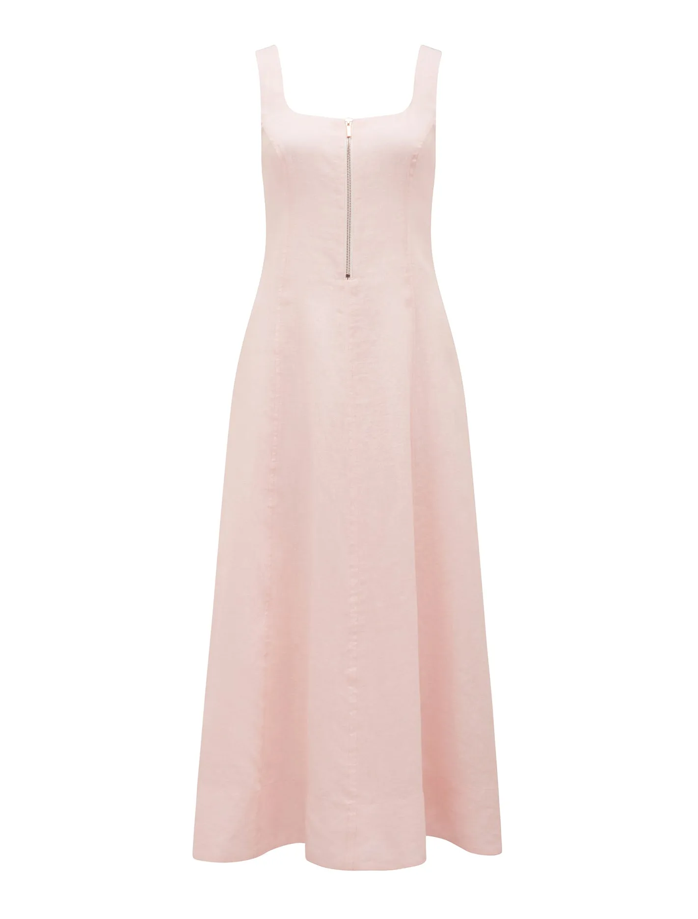 Bronte Linen Zip Detail Midi Dress