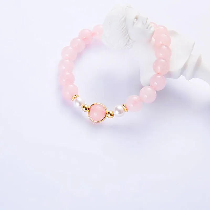 C117 - Natural Pink Crystal & Pearl