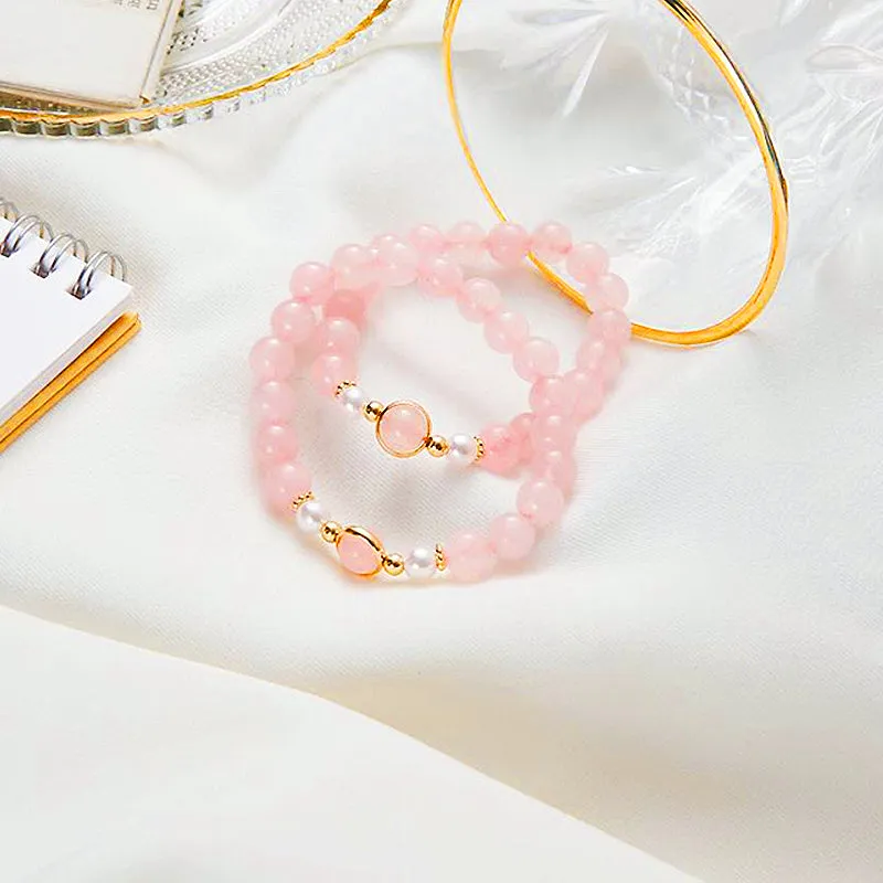 C117 - Natural Pink Crystal & Pearl