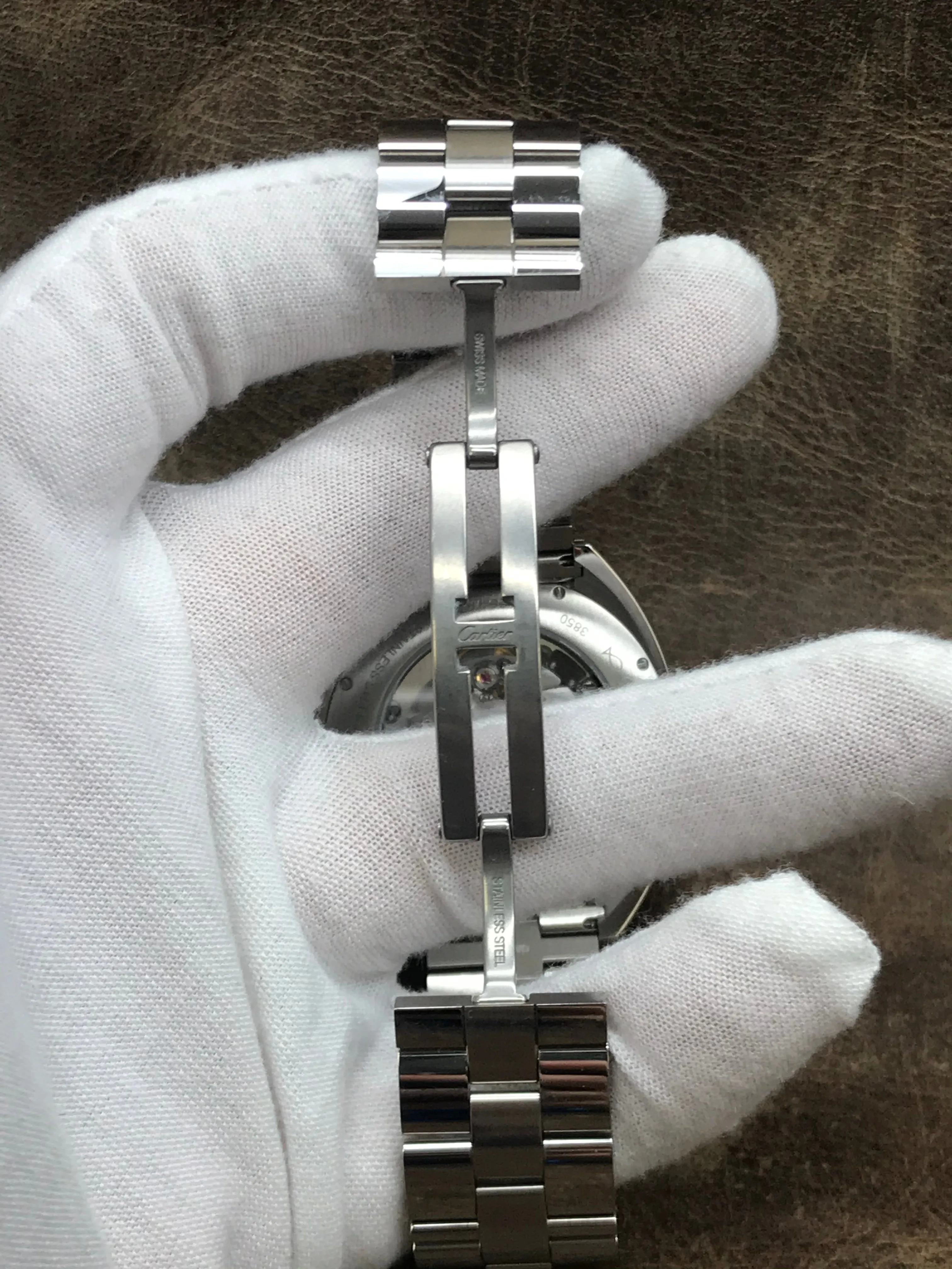 Cartier Cle de Cartier WSCL0007 Silver Guilloche Dial Automatic Men's Watch