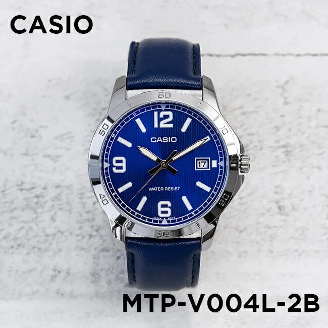 Casio Casual Blue Leather Band Men's Watch| MTP-V004L-2B
