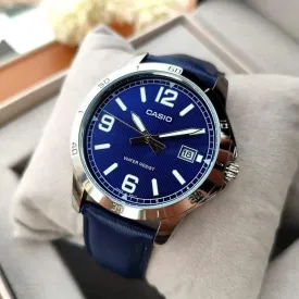 Casio Casual Blue Leather Band Men's Watch| MTP-V004L-2B