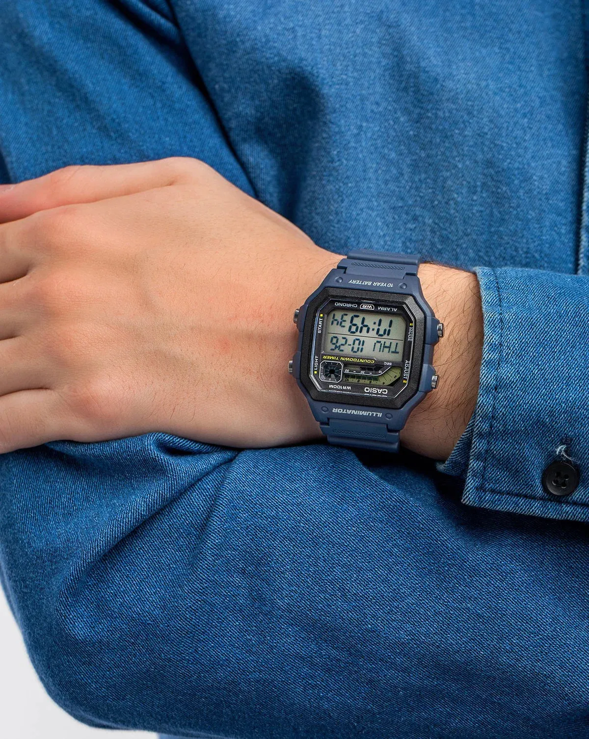 Casio Illuminator WS-1600H-2AVDF Digital Blue Resin Mens Watch