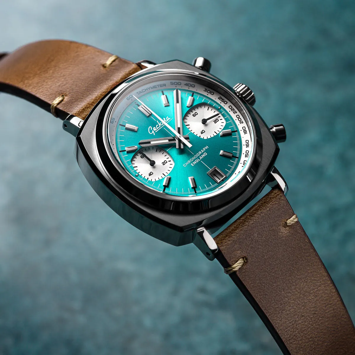 Chronotimer Aurora Chronograph Watch Aqua Sunburst