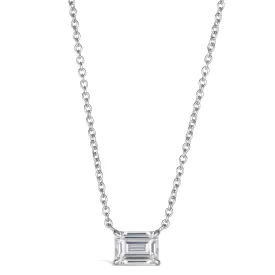 Classic Emerald Cut Solitaire Necklace
