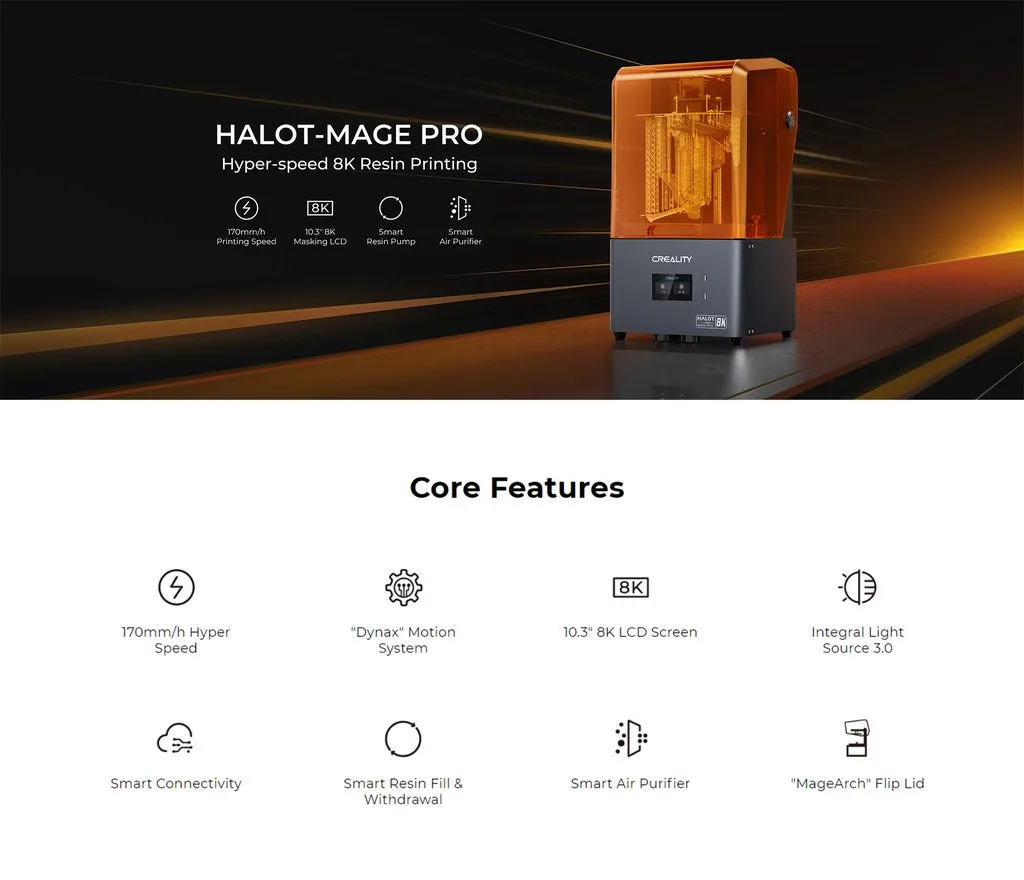 Creality Halot Mage / Halot Mage Pro Resin 3D Printer 10.3" Hyper Speed 170mm/h high 8K Resin Printing
